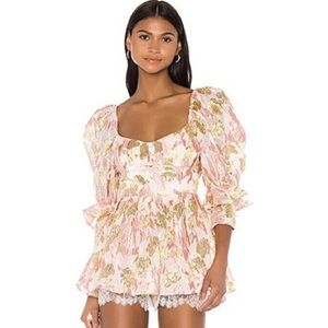 For Love & Lemons Madame Brocade Romper